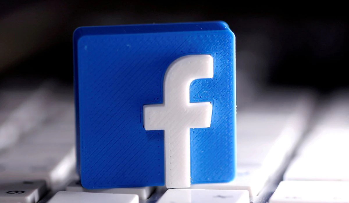 A 3D-printed Facebook logo